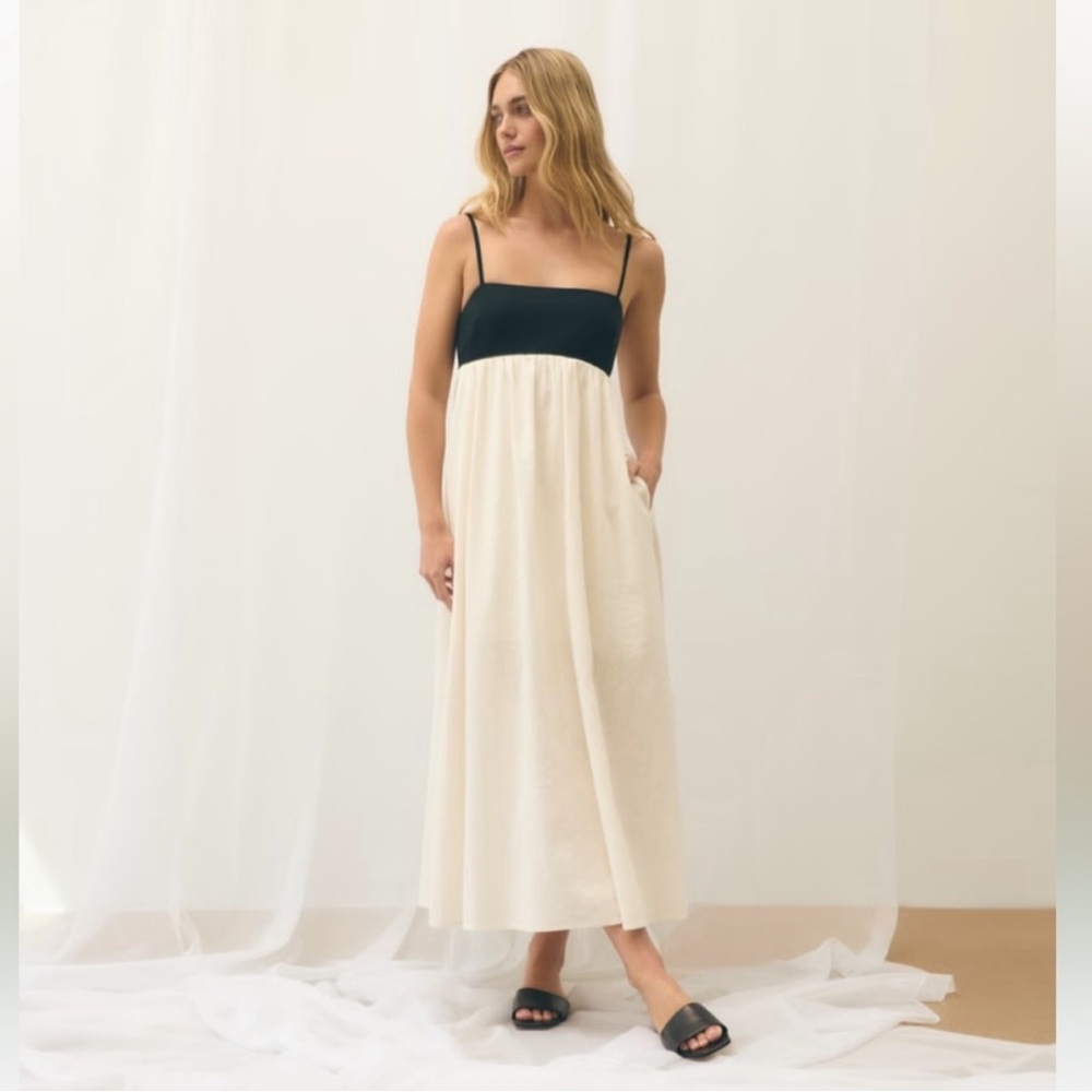 Abercrombie & Fitch Tie Back Babydoll Maxi Dress - Picture 5 of 11